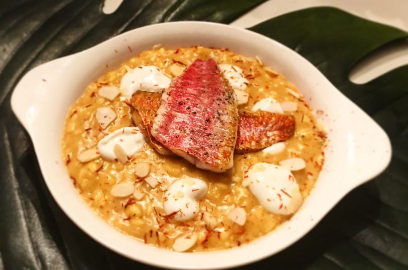 Risotto della vigilia con triglia ed amenità Risotto della vigilia con triglia ed amenità